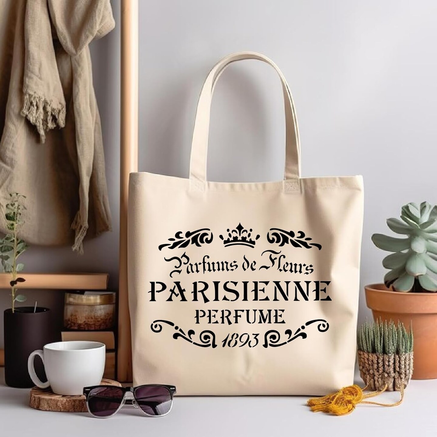 Script Stencils Reusable French Writing Stencils for Painting on Wood Furniture DIY Crafts Canvas Paper Fabric Wall Home Decoration (6pcs Script)