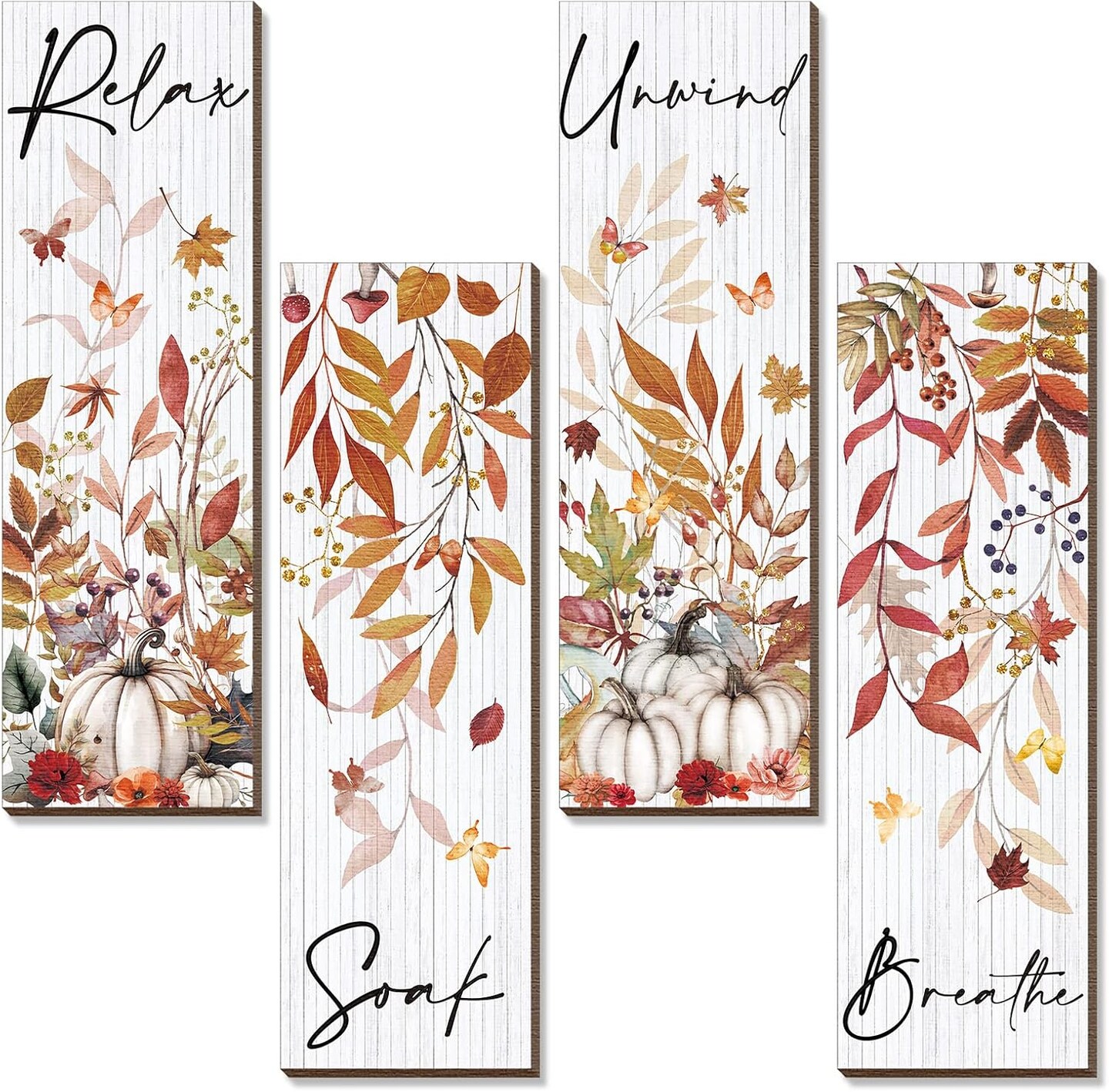4 Pieces Fall Bathroom Wall Decor | Michaels