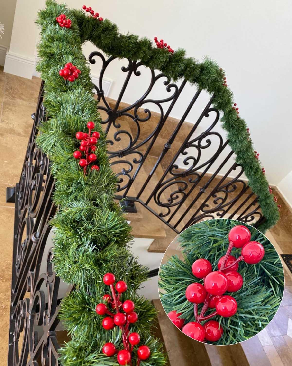 30 Pack Red Berry Stems (Red)