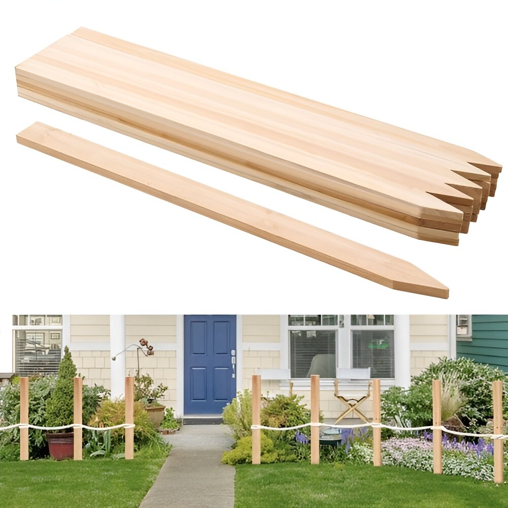 50-Pack Natural Fir Wood Garden Stakes, 0.5” x 1.5” x 36”, Pointed Plant Support Stakes