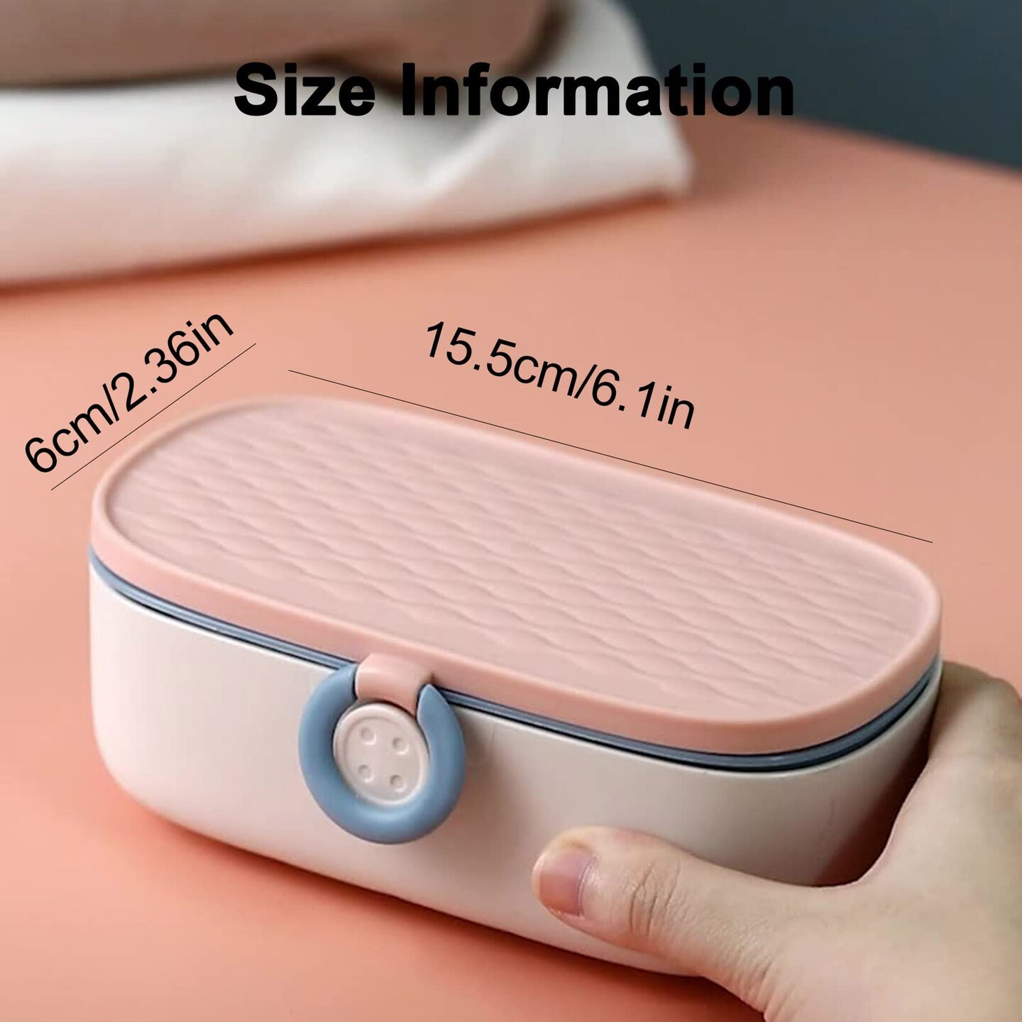 Missraza Sewing Kit, Portable Kit for Adults, Plastic Box Needle and Thread Accesories Supplies Pink 15.5x6cm(6.1x2.36in)