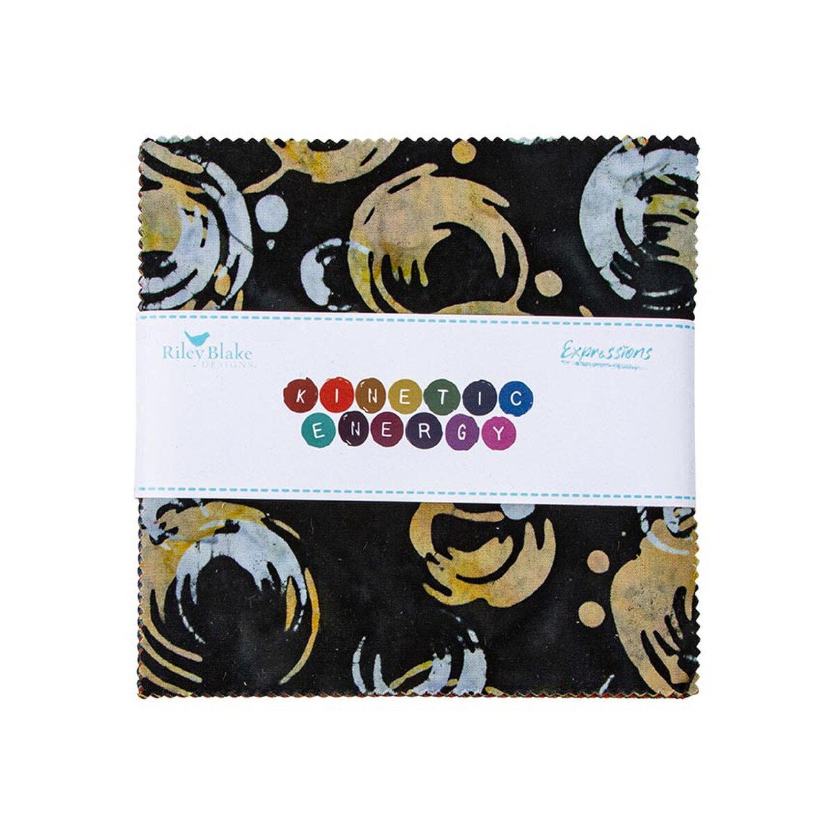 Expressions Batiks 5" Square Pack (Charm Pack / 5" Stacker) in Kinetic Energy by Riley Blake Designs for Riley Blake (5-23424-42)