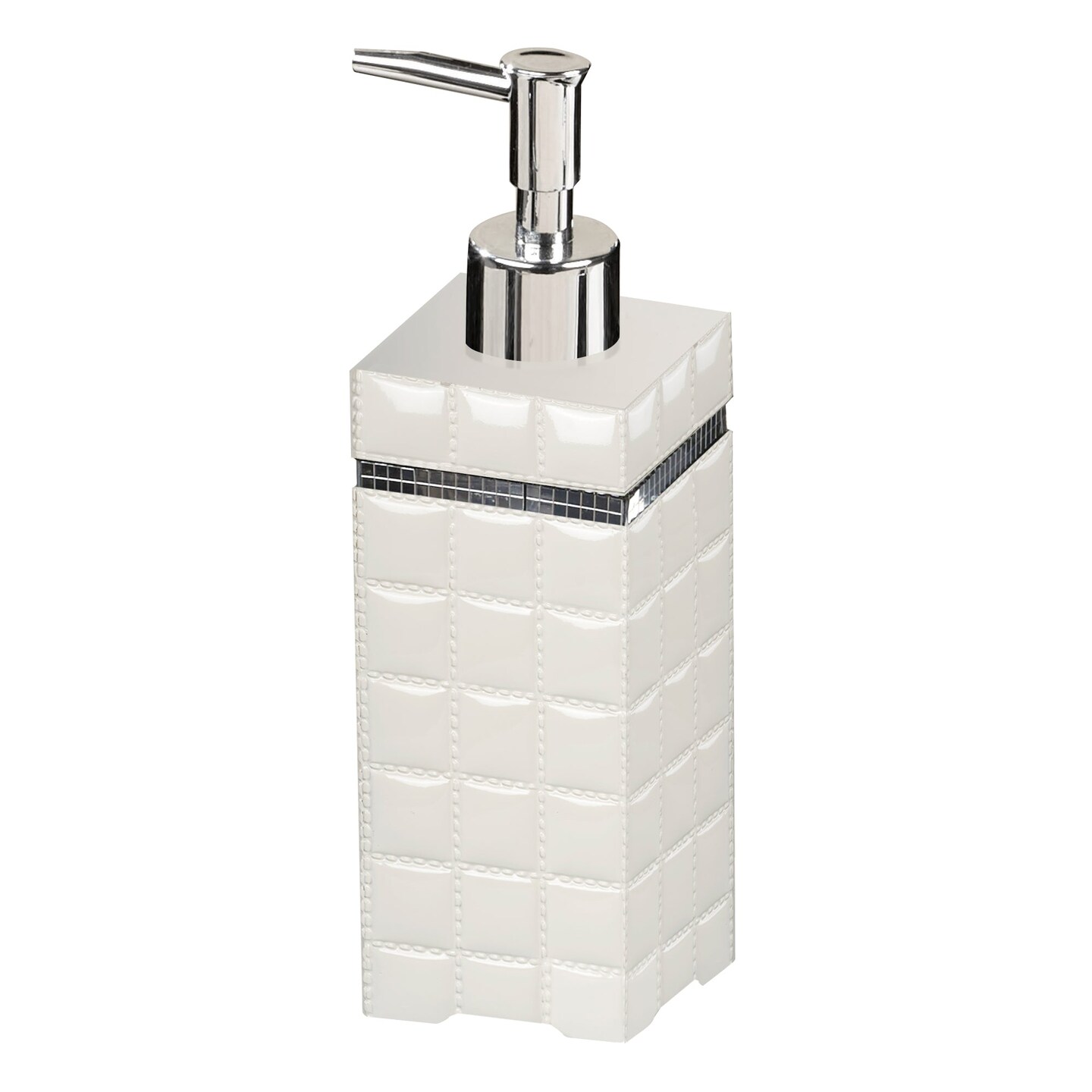 White Resin Liquid Soap Dispenser Pump Bottle | Bathroom & Kitchen | Holds Soap, Lotion & Sanitizer