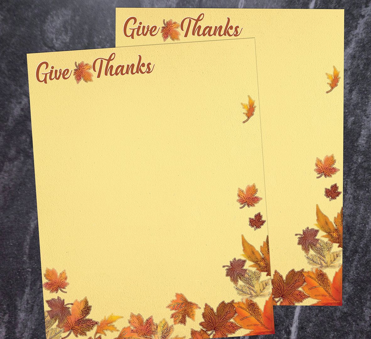 Great Papers! Fall Give Thanks Thanksgiving LetterheadStationery Letterhead, 8.5" x 11", Printer Friendly, 50 sheets