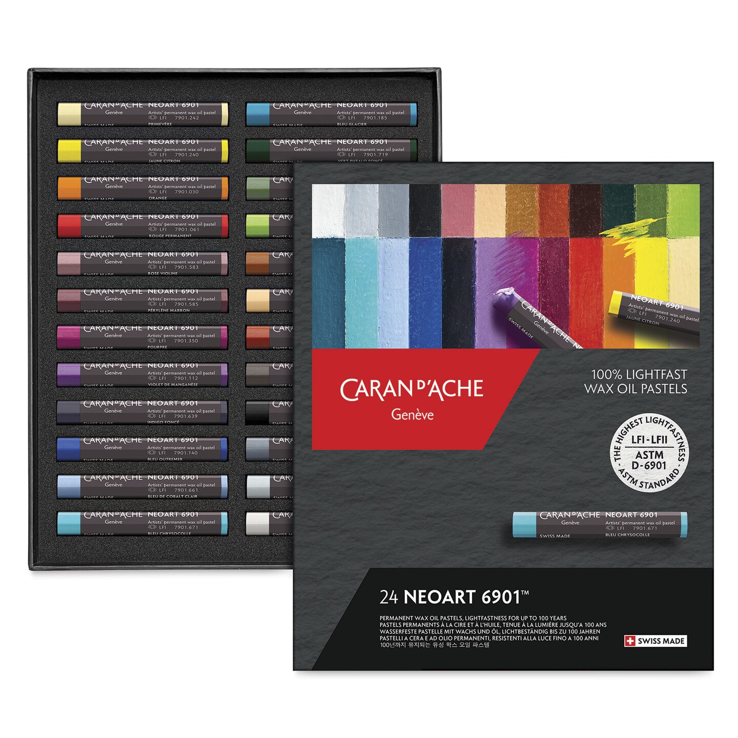 Caran d'Ache Neoart 6901 Pastels - Set of 24, Assorted Colors