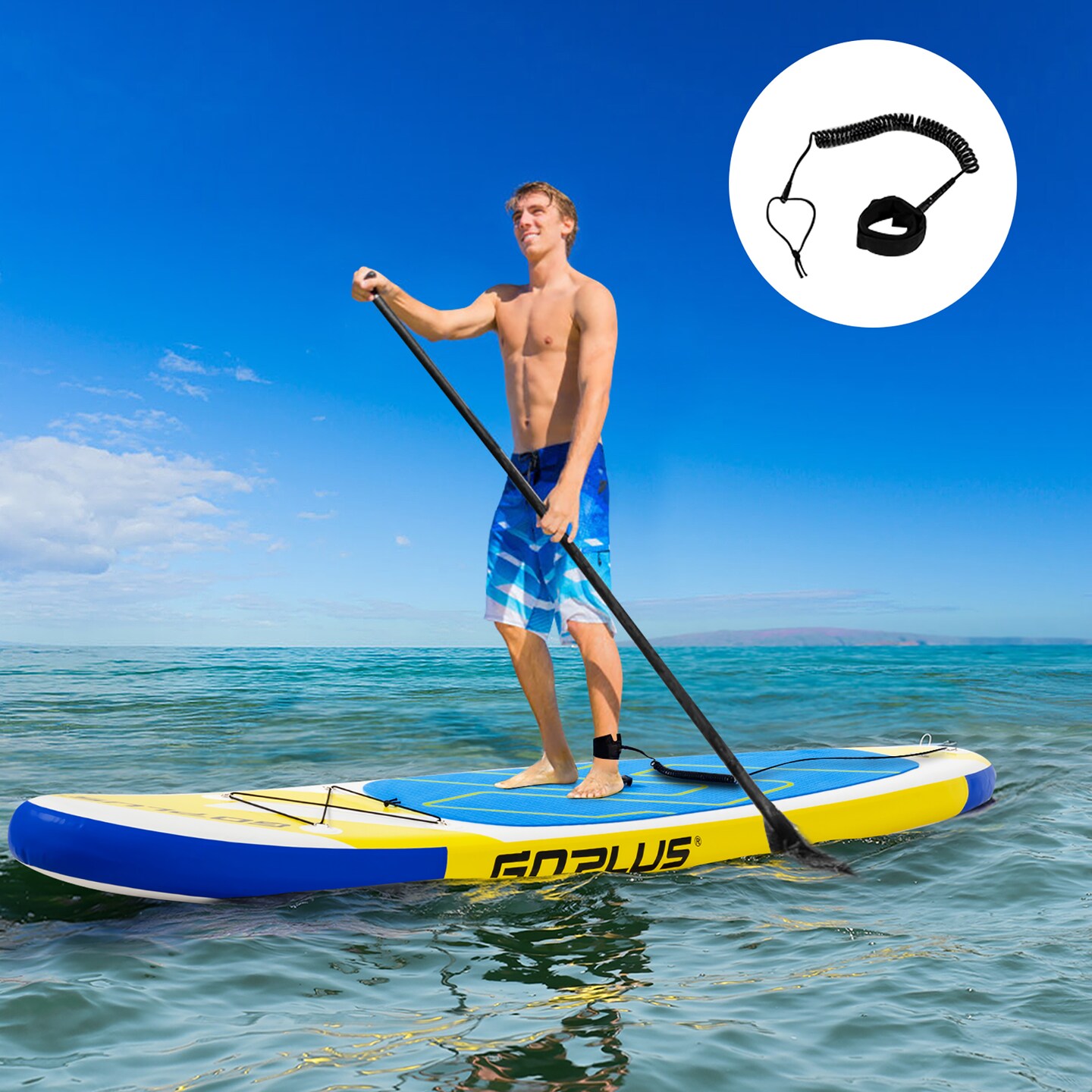 Goplus 11' Inflatable Stand Up Paddle Board SUP W/ Carrying Bag Aluminum Paddle