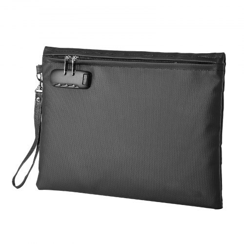 Portable Fireproof Document Bag with Lock, Heat Insulated and Waterproof for Files and Passports