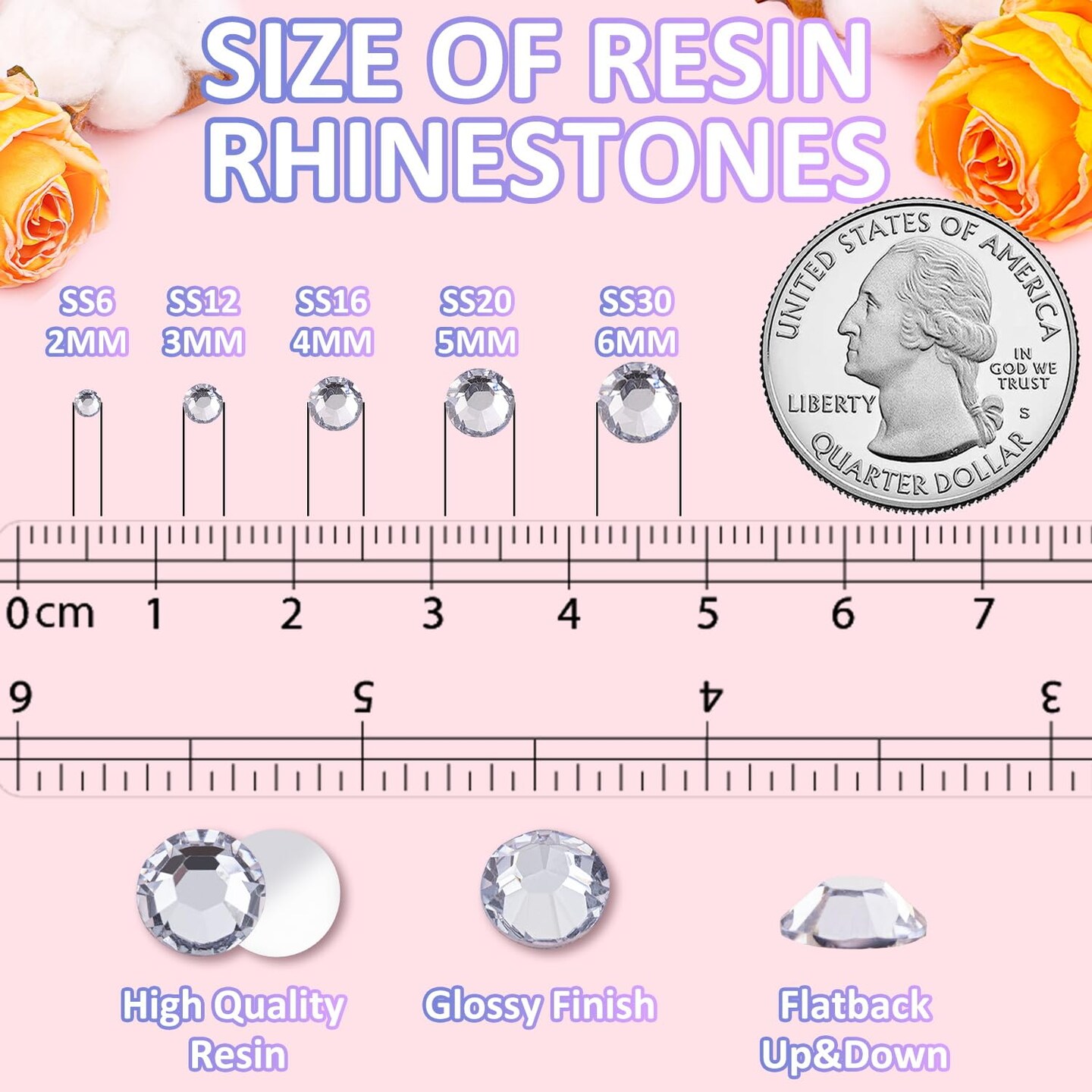 6000Pcs 3mm Flatback Resin Rhinestones with B7000 Glue - Clear