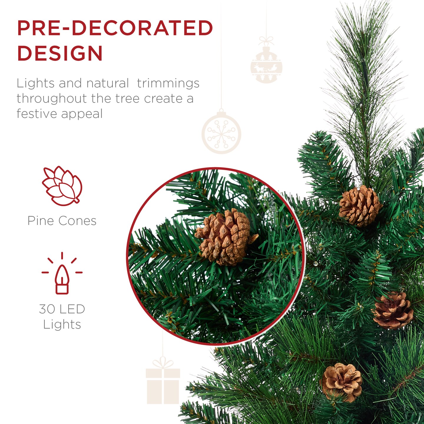Best Choice Products Set of 2 24.5in Outdoor Pathway Christmas Trees Decor w/ LED Lights