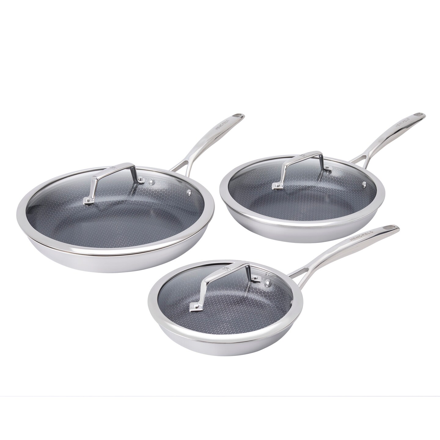 Henckels Paradigm Ceramic 6-pc Stainless Steel Dual Performance Fry Pan Set