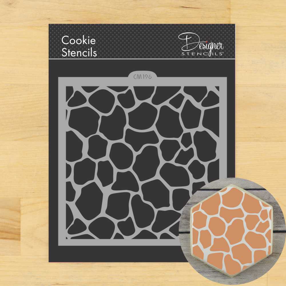 Giraffe Skin Cookie & Craft Stencil | CM196 by Designer Stencils | Cookie Decorating Tools |
