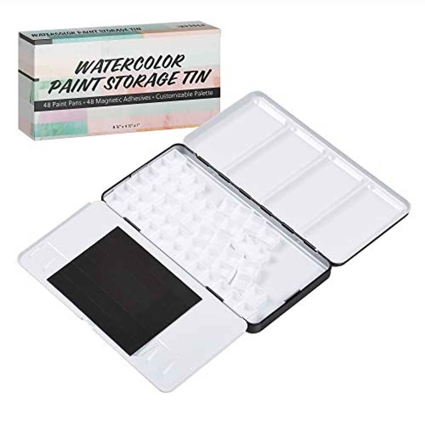 MEEDEN Empty Watercolor Tins Box Palette Paint Case, Medium Blue Tin With 24 Pcs Half Pans : Buy Online At Best Price In KSA - Souq Is Now