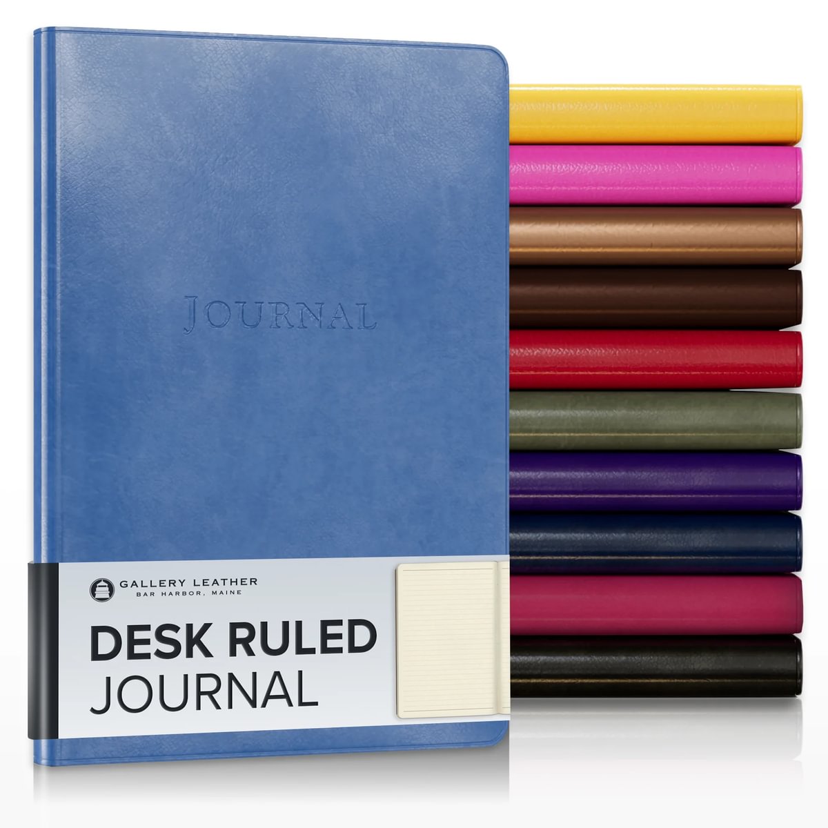 Gallery Leather Journal - Crafted in Maine, USA - Elegant Leather Writing Notebook with 192 Lined Pages - A Timeless Space for Your Thoughts - 8x5.5, Desk Lined