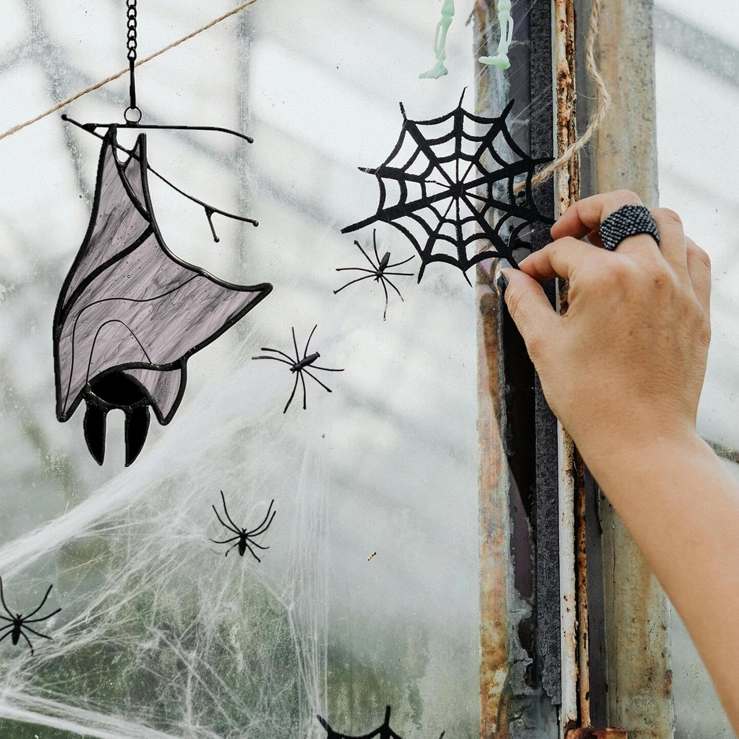 Stained Glass Bat Decor