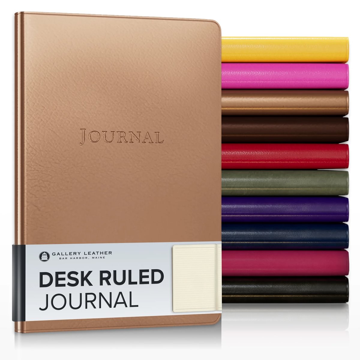 Gallery Leather Journal - Crafted in Maine, USA - Elegant Leather Writing Notebook with 192 Lined Pages - A Timeless Space for Your Thoughts - 8x5.5, Desk Lined