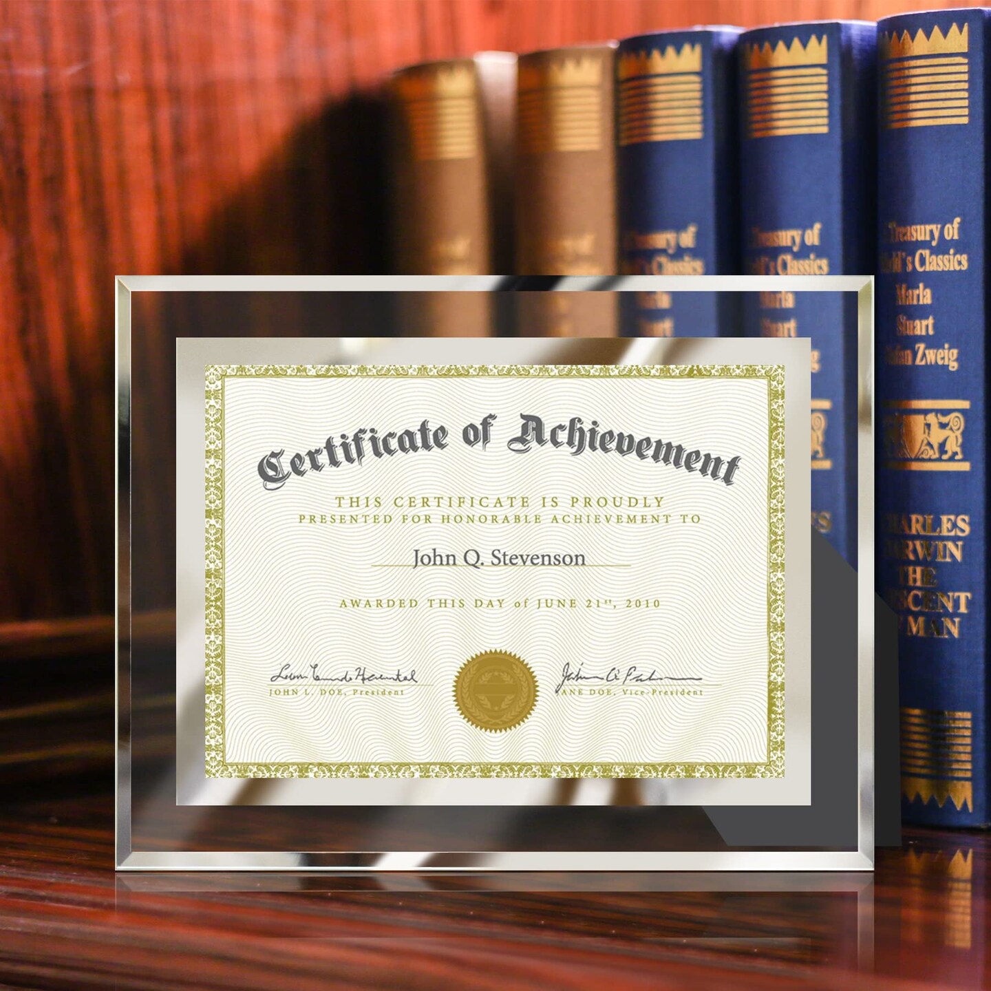 LUCKYLIFE 8.5x11 Picture Frame Glass Certificate Document Frame for Tabletop Display, 1 Pack