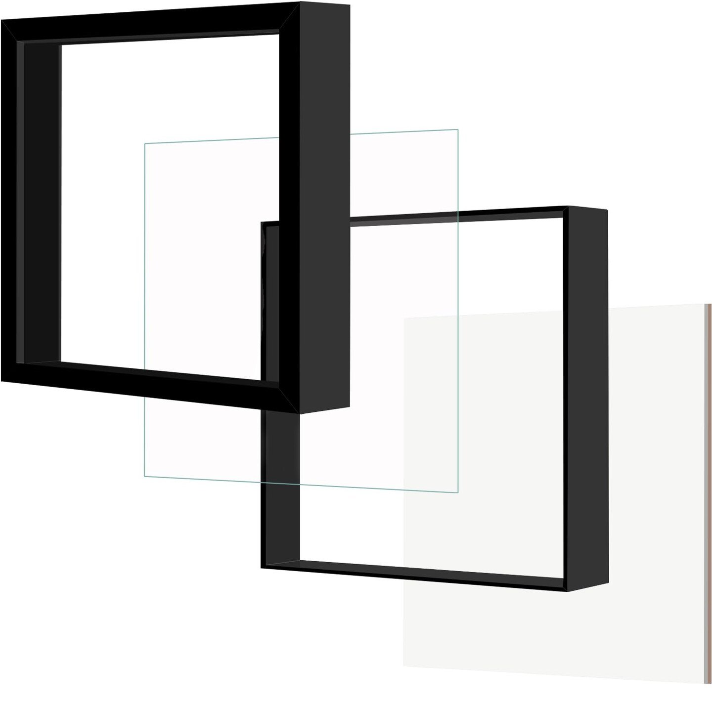 Picrit 5x5 Shadow Box Frame, Display Case Box with High Definition Real Glass and Black Back for Memorabilia, Baby Items, Wedding Memories, Crafts, Tickets and Photos, Black