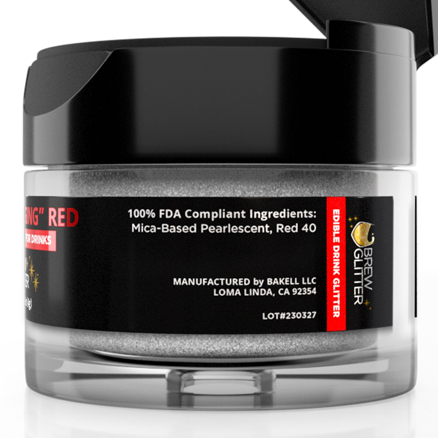 Brew Glitter - Red Color Changing Edible Drink Glitter (4g, x1 Flip-Cap Jar) for Beer, Cocktails and Beverages