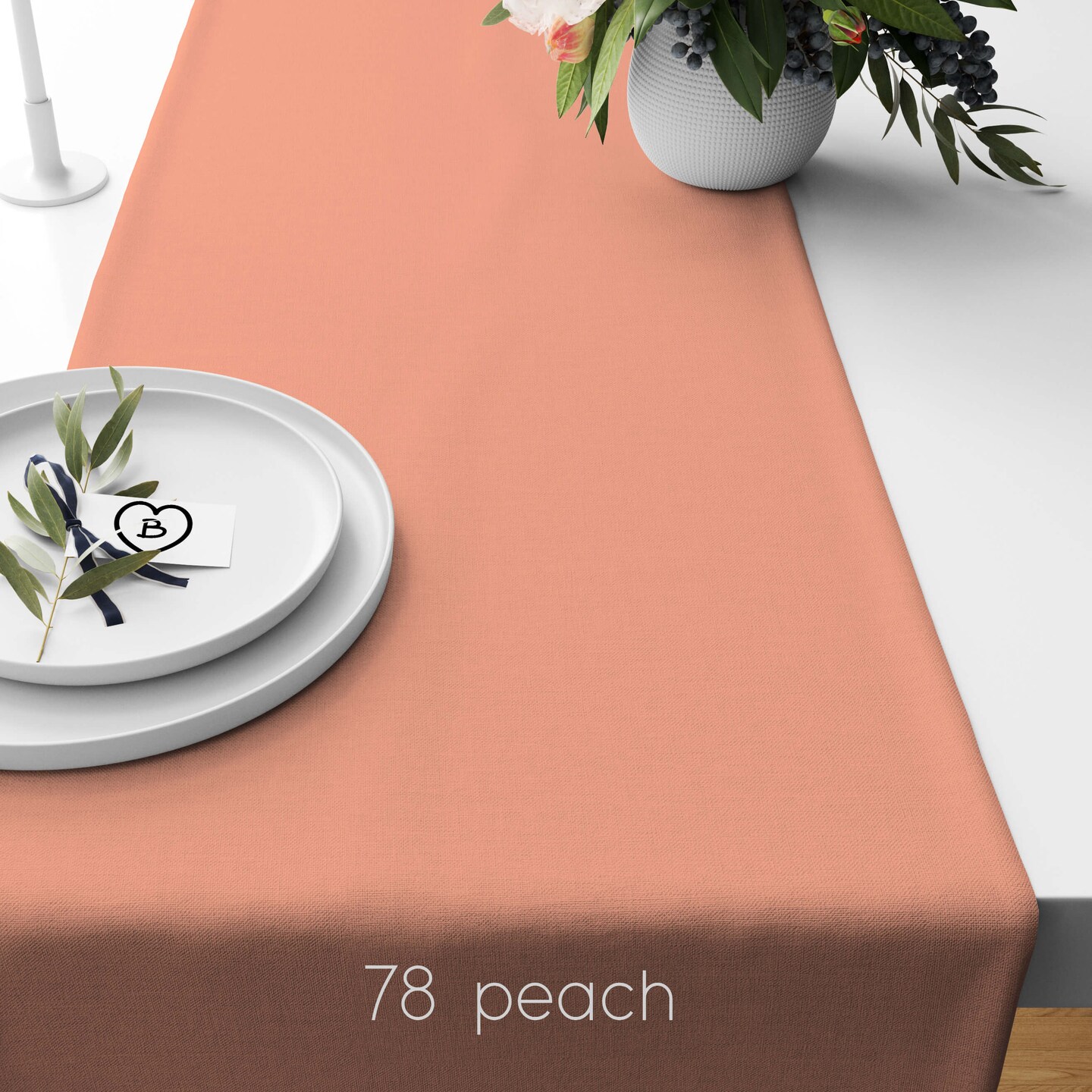 Peach Coral Salmon Table Runners Placemats USA Handmade Modern Contemporary 24 36 48 54 66 72 inches Custom Sizes Swatches