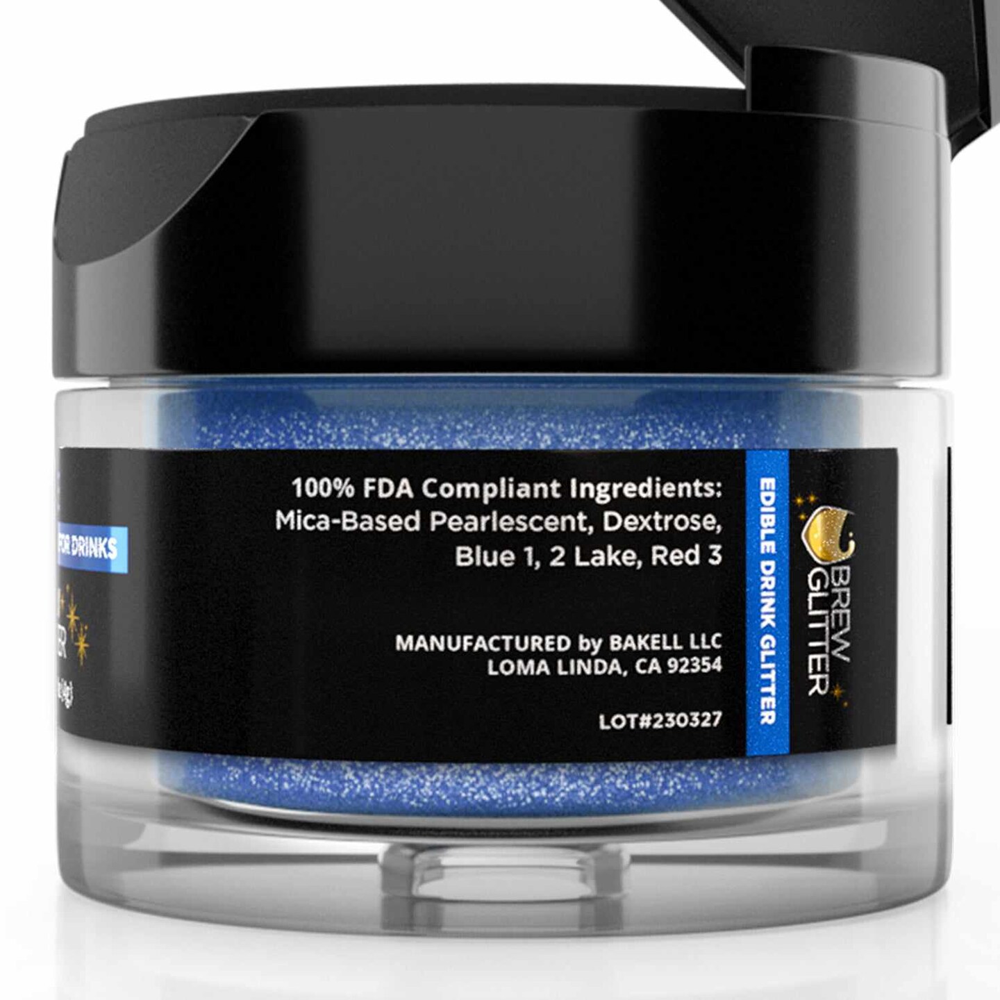 Brew Glitter - Blue Edible Drink Glitter (4g, x1 Flip-Cap Jar) for Beer, Cocktails and Beverages