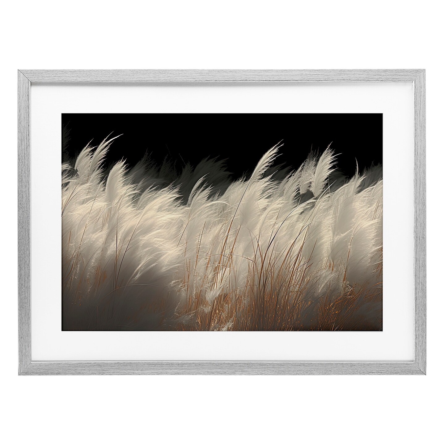 Stupell Industries White Feathers Windblown Grasses Framed Print Under Glass, design by Decent Exposures