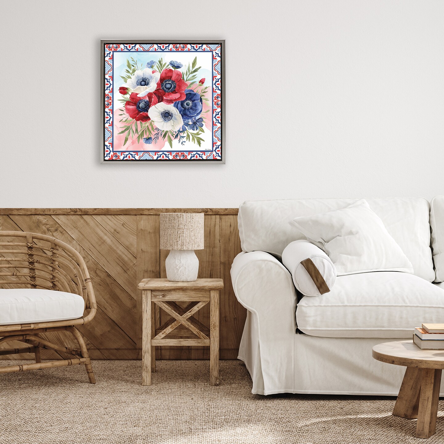 Stupell Industries Americana Poppy Bouquet Floating Frame, design by Nicole DeCamp