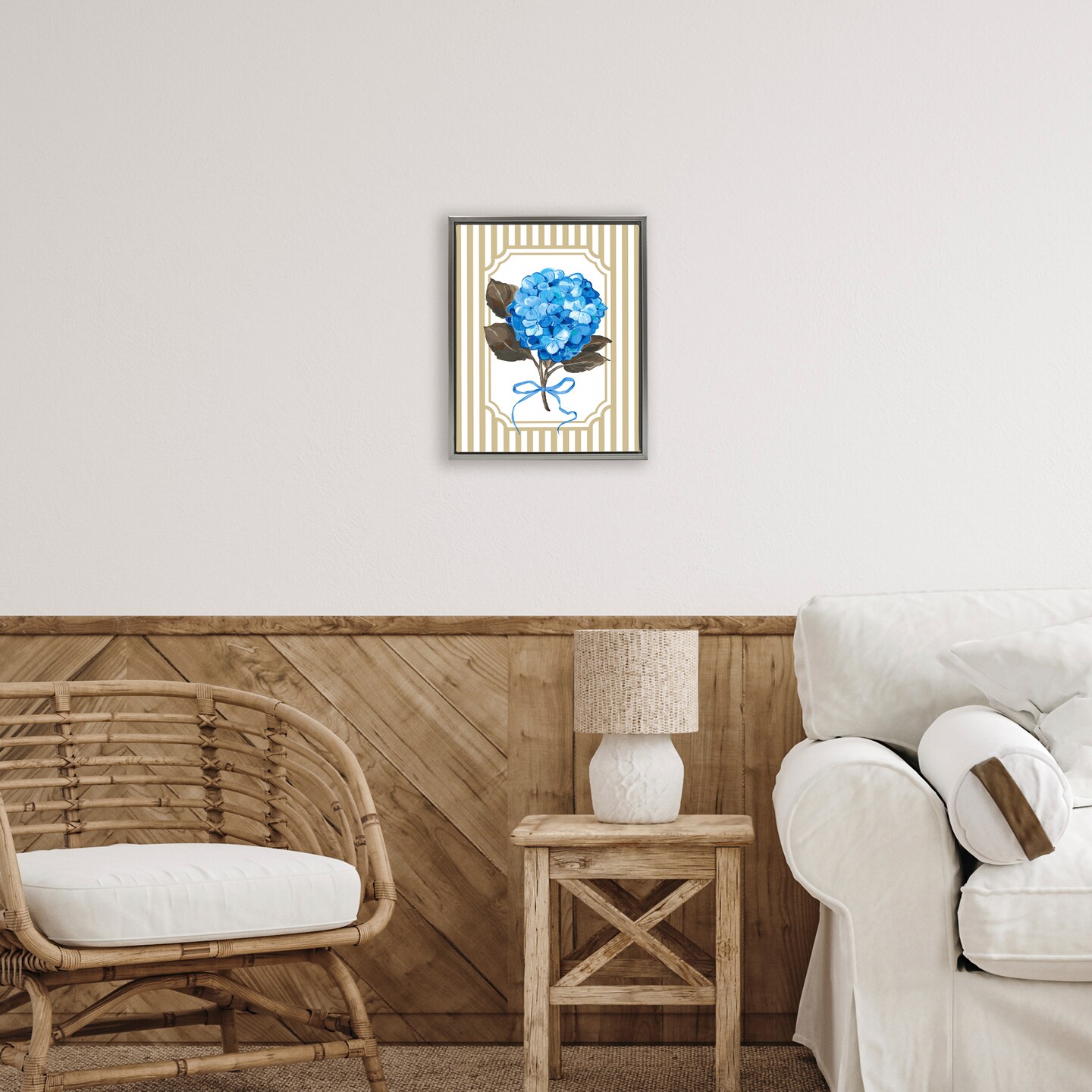 Stupell Industries Hydrangea Bundle with Bow Floating Frame, design by Adonna Ebrahimi