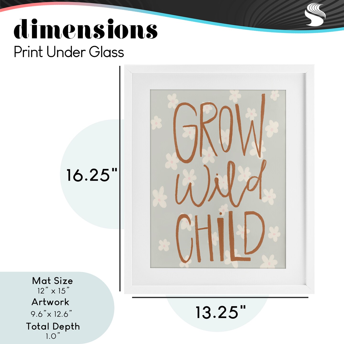 Stupell Industries Grow Wild Child Flowers Framed Print Under Glass, design by Katie Griggs