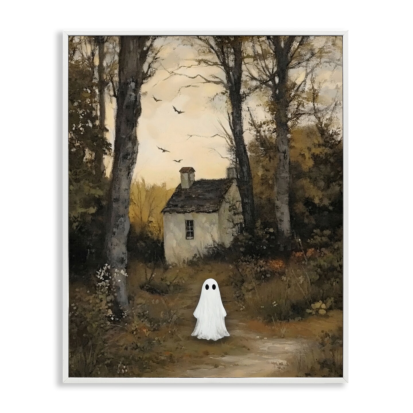 Stupell Industries Little Ghost in Cottage Forest Framed Giclee, design by Arlington Prints