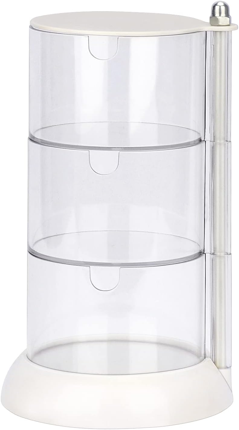 3 Layer Clear Jewelry Organizer, 360° Rotatable Acrylic Hair Accessory Organizer, Hair Clip and Tie, Earring Holder Storage for Bathroom Vanity Countertop