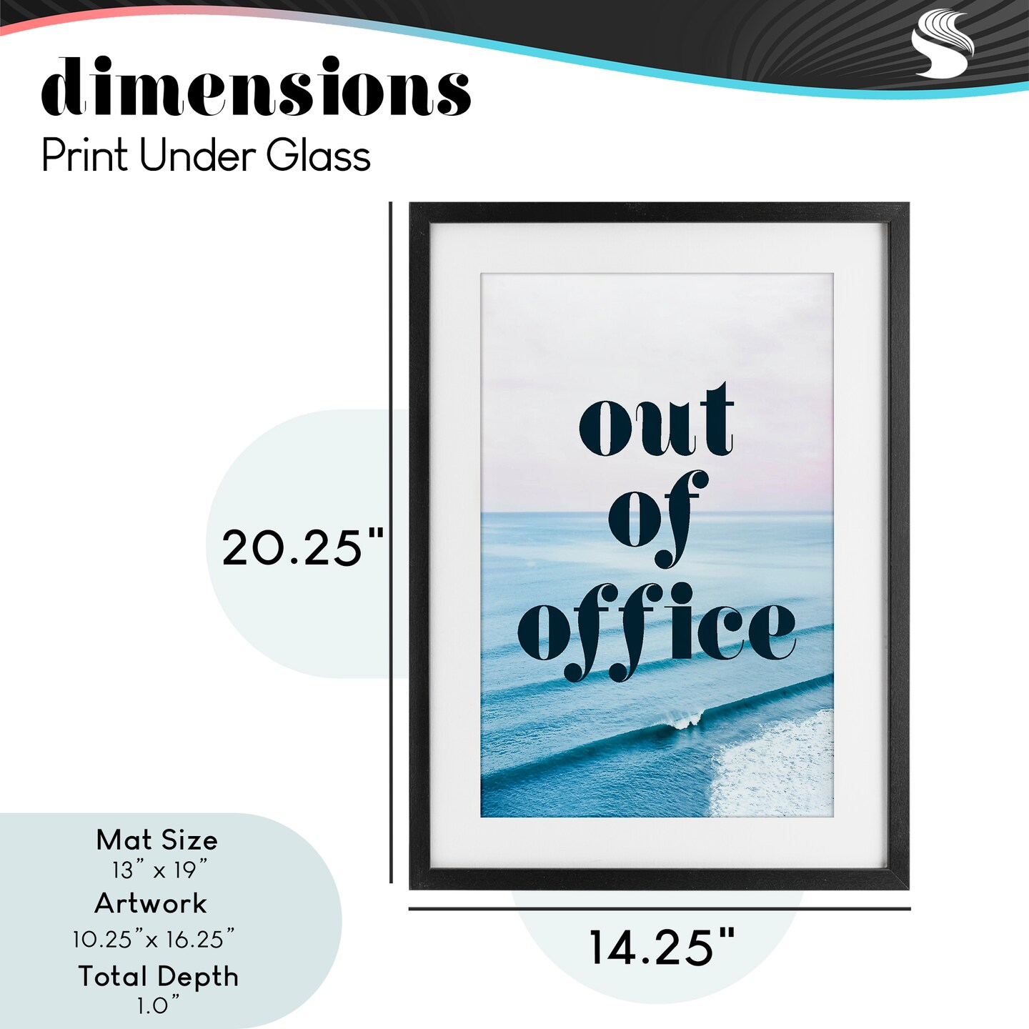 Stupell Industries Out of Office Ocean Waves Framed Print Under Glass, design by Lil' Rue