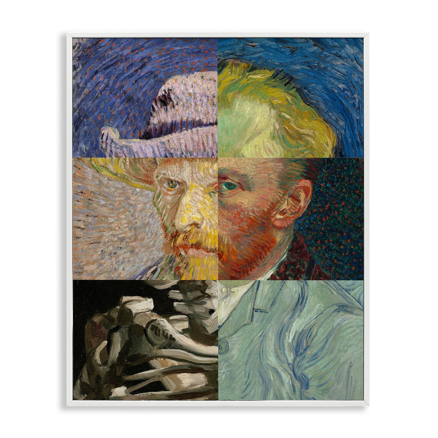 Stupell Industries Collaged Van Gogh Portraits Framed Giclee, design by Masters Redux