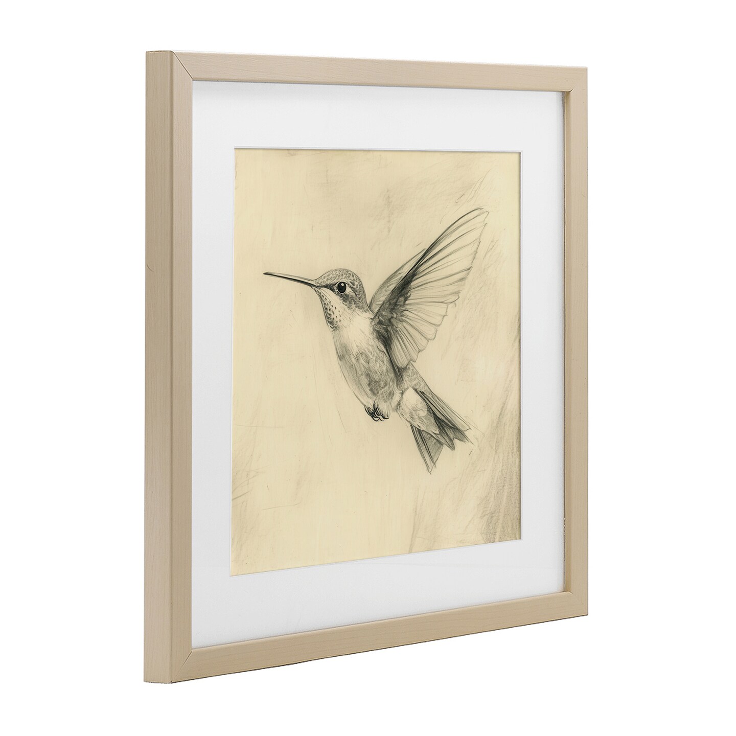 Stupell Industries Vintage Hummingbird Sketch Framed Print Under Glass, design by Petal Prints Design