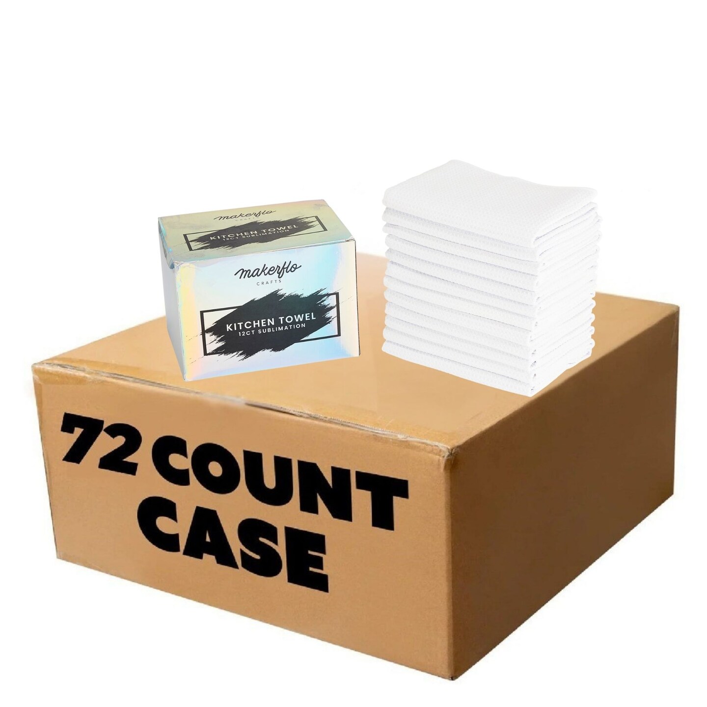 Makerflo Kitchen Towel for Drying High-Quality Polyester with Luxurious Waffle Weave Design Towels, Craft-Ready for DIY Gifts & Personalization - Sublimation