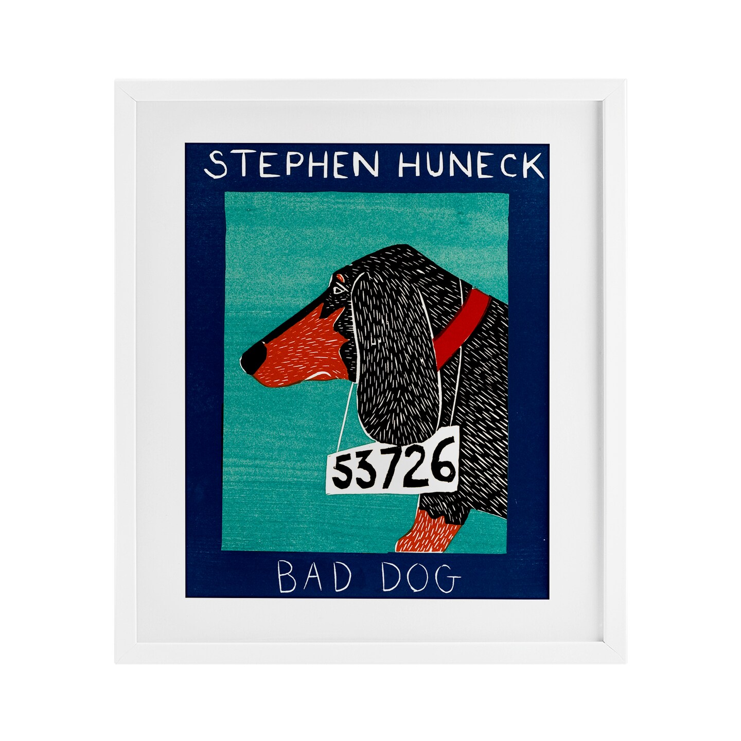 Stupell Industries Bad Dog Dachshund Framed Print Under Glass, design by Stephen Huneck