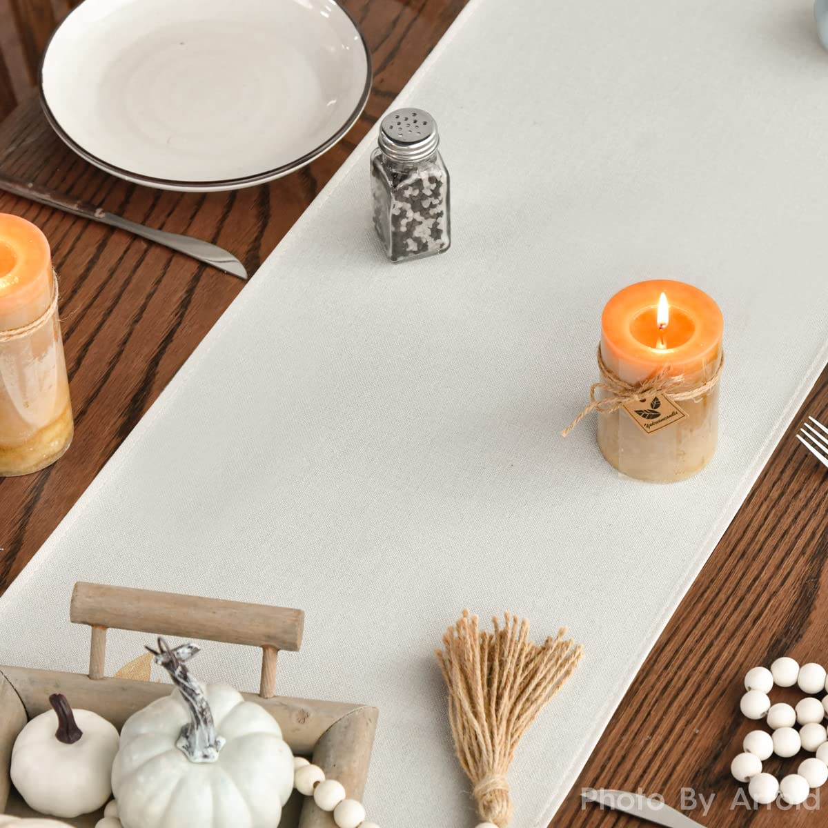 Aqua Hello Pumpkin Leaves Fall Table Runner, Seasonal Autumn Kitchen Dining Table Decoration for Home Party Decor 13x72 Inch