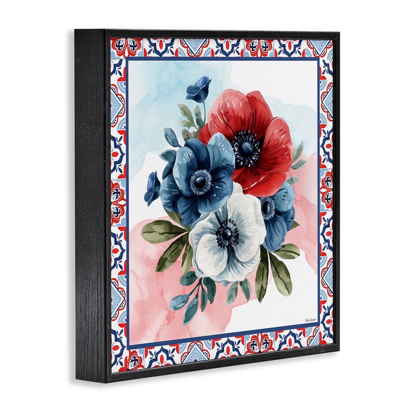 Stupell Industries Patriotic Poppies Bundle Framed Giclee, design by Nicole DeCamp