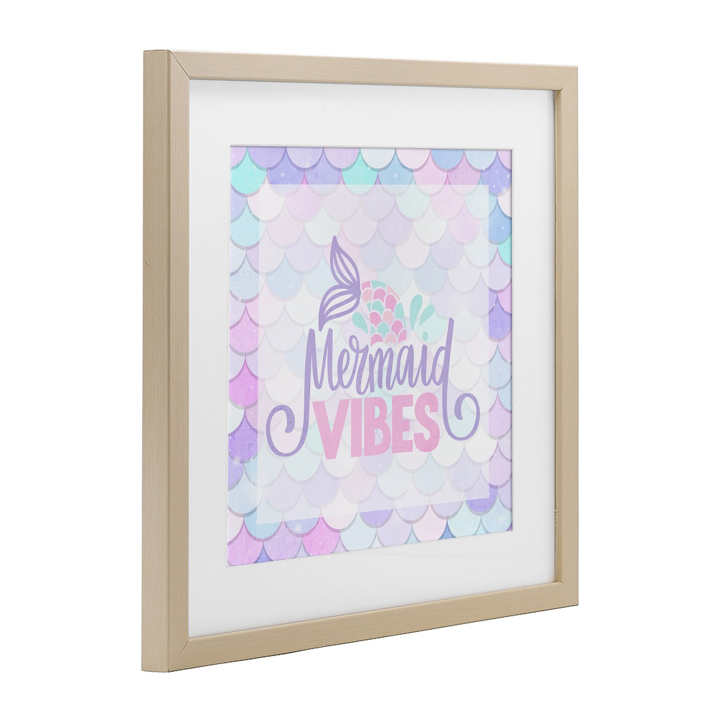 Stupell Industries Pastel Mermaid Vibes Framed Print Under Glass, design by Kim Allen