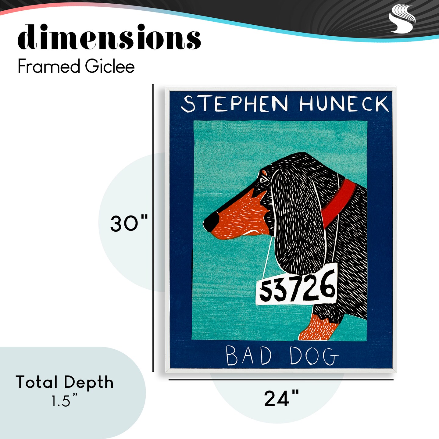 Stupell Industries Bad Dog Dachshund Framed Giclee, design by Stephen Huneck