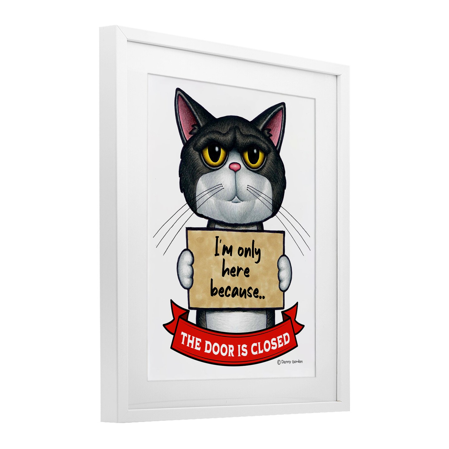 Stupell Industries Here Because Door Is Closed Framed Print Under Glass, design by Danny Gordon Art