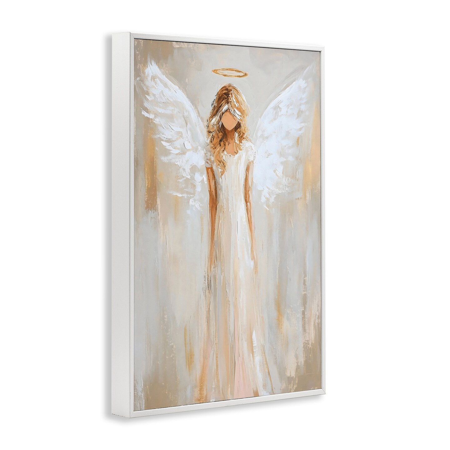 Stupell Industries Divine White Robe Angel Framed Giclee, design by Petal Prints Design