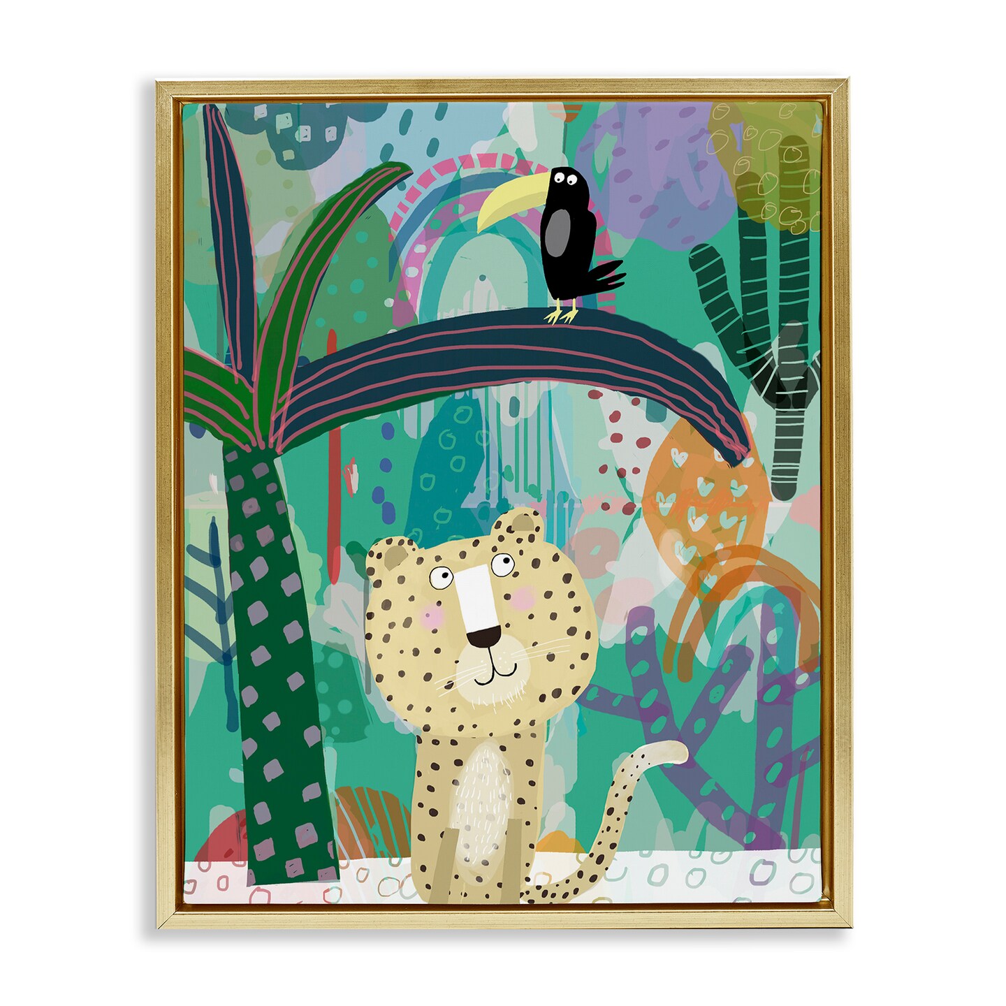 Stupell Industries Jungle Cheetah & Toucan Floating Frame, design by Carla Daly