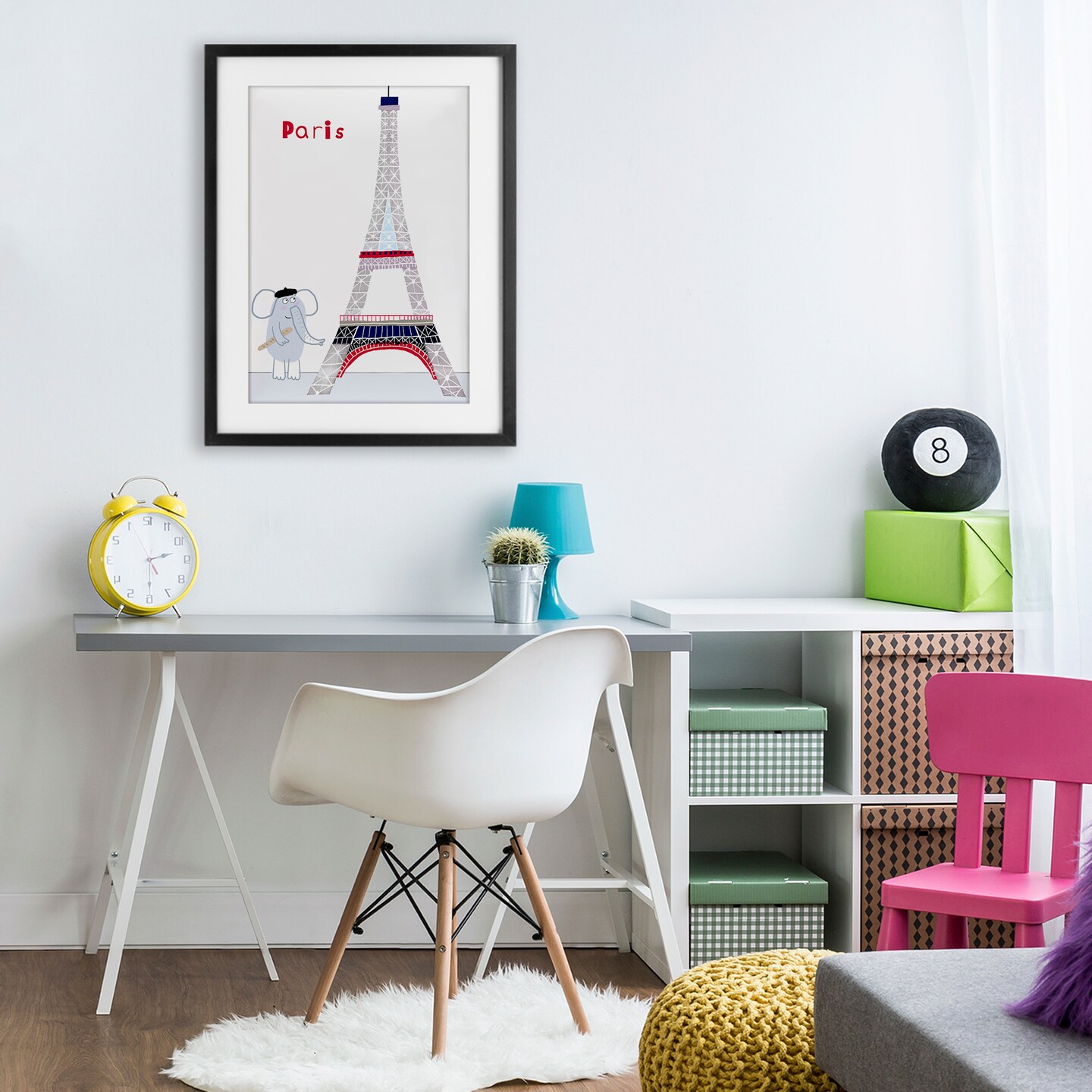 Stupell Industries Elephant & Eiffel Tower Framed Print Under Glass, design by Carla Daly
