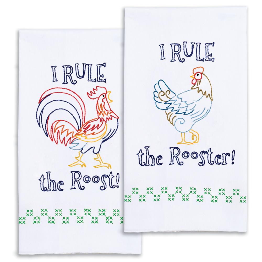 DIY Dempsey Rule the Rooster Stamped Embroidery Guest Hand Towel Kit