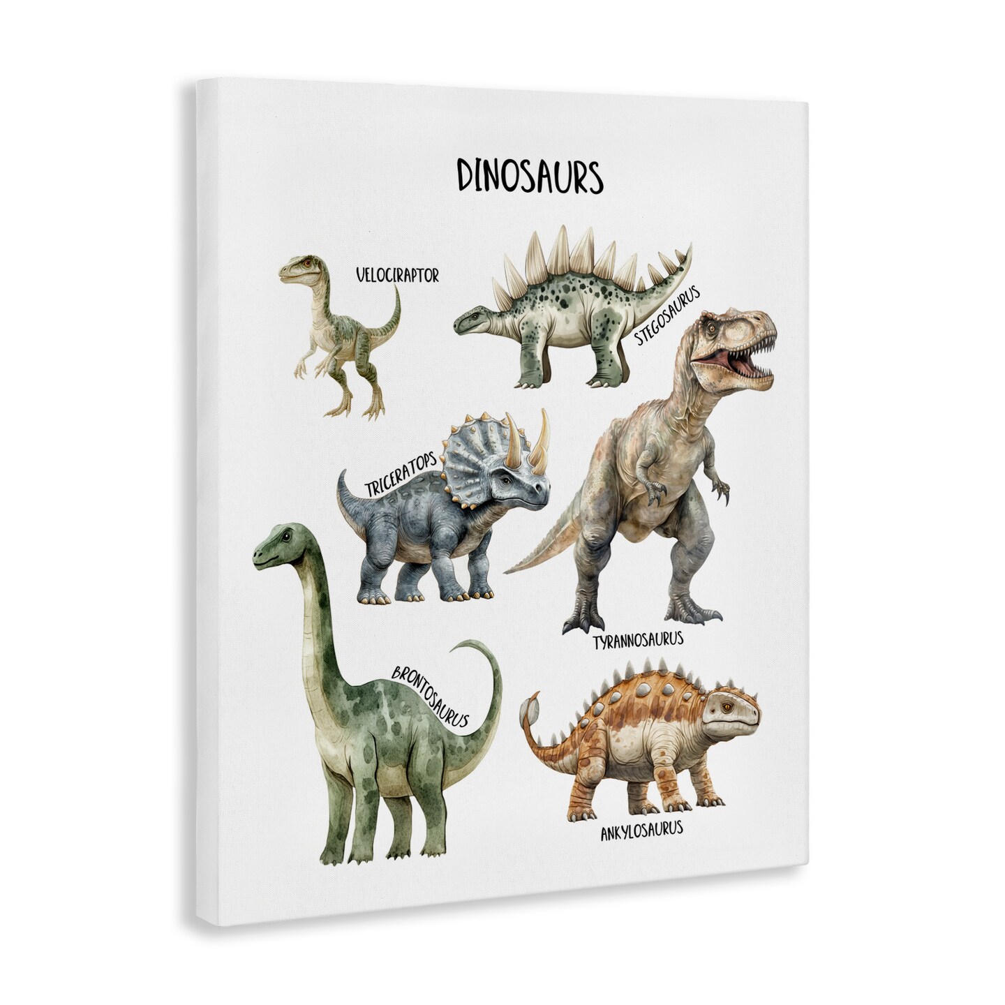 Stupell Industries Educational Meet The Dinosaurs Canvas, design by Christine Simpson Art