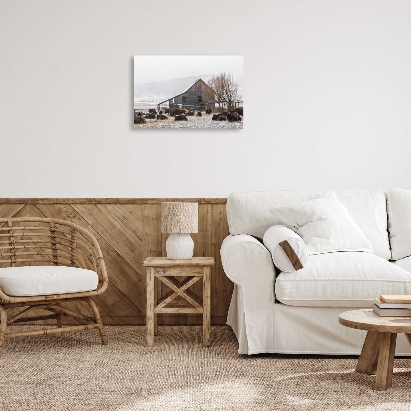 Stupell Industries Colorado Buffalo Snowy Farm Canvas, design by Jeff Poe Photography