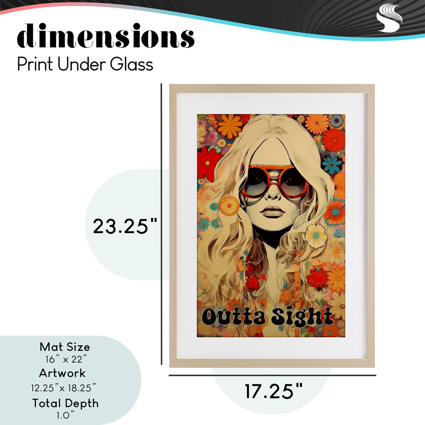 Stupell Industries Outta Sight Hippie Girl Framed Print Under Glass, design by Sasha