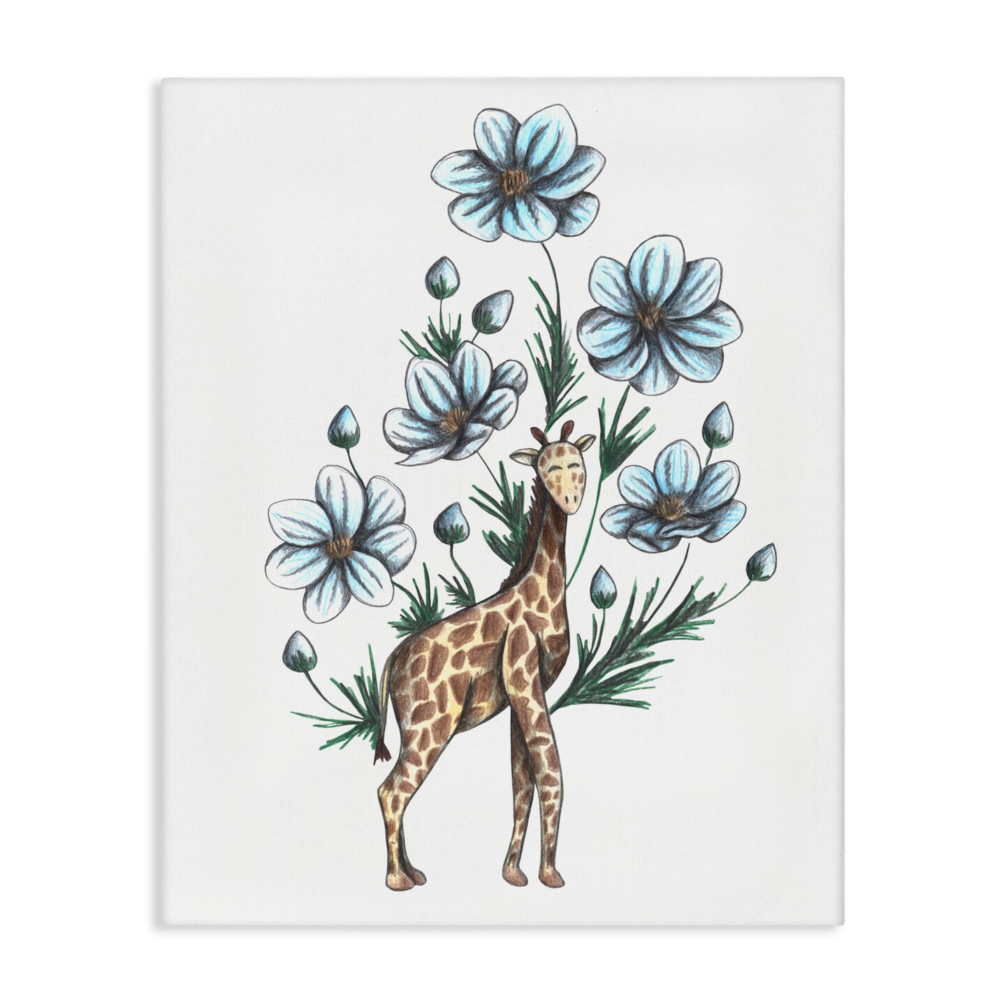 Stupell Industries Giraffe with Flower Blossoms Canvas, design by Cecilia Battaini