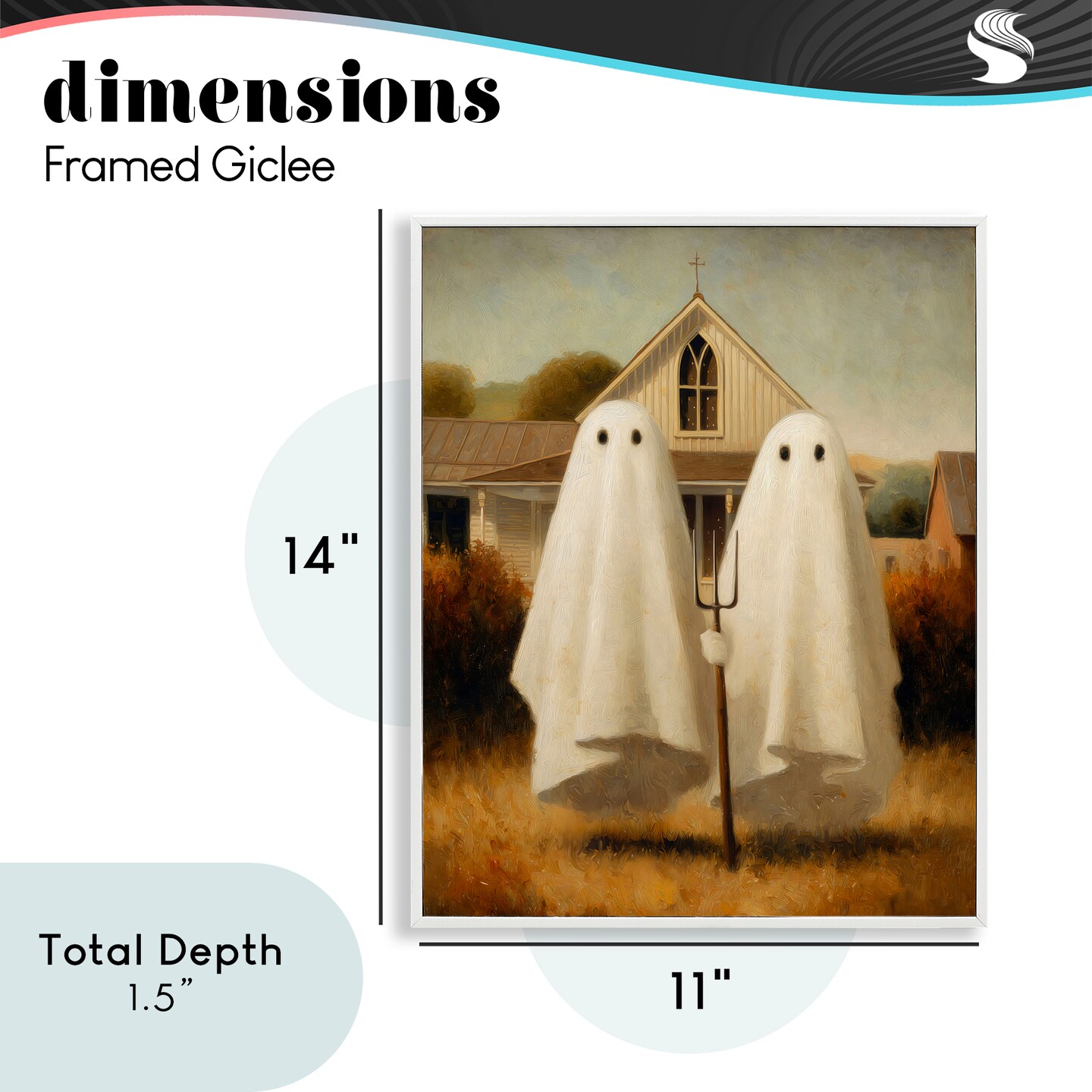 Stupell Industries American Gothic Ghosts Framed Giclee, design by Arlington Prints