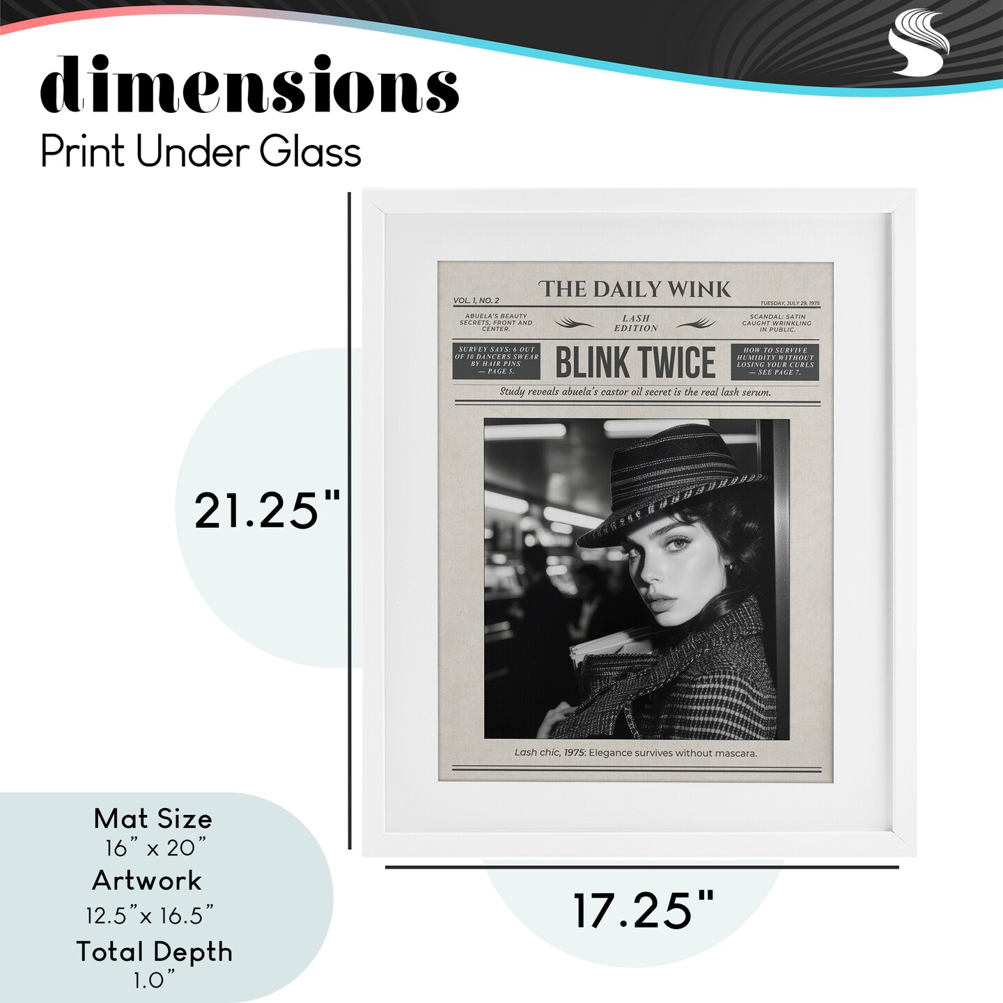 Stupell Industries The Daily Wink Magazine Framed Print Under Glass, design by A Barefoot Stylist